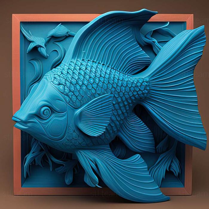 3D model Blue oranda fish (STL)